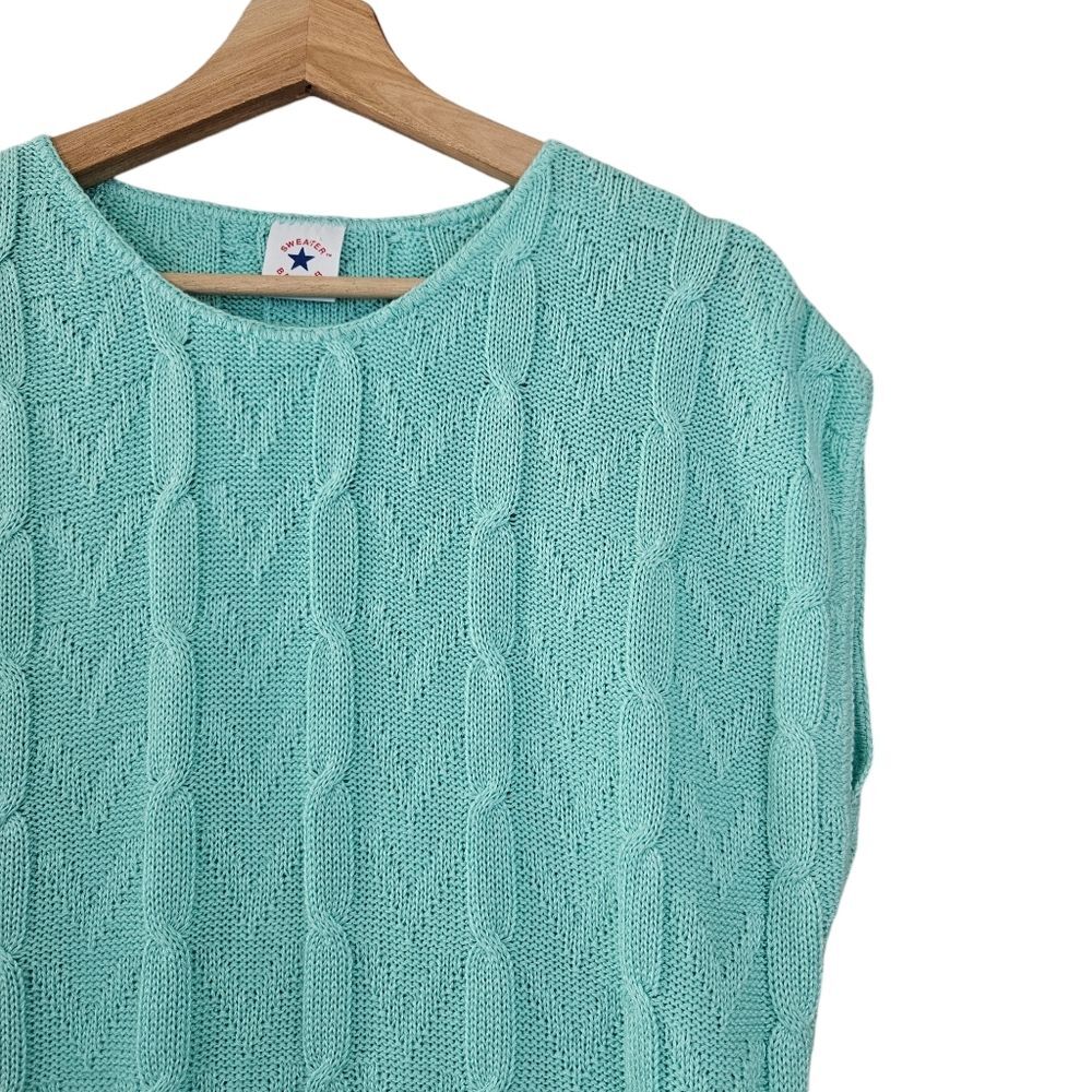 Vintage Sweater Bazaar Green Knit Top - Picture 3 of 4